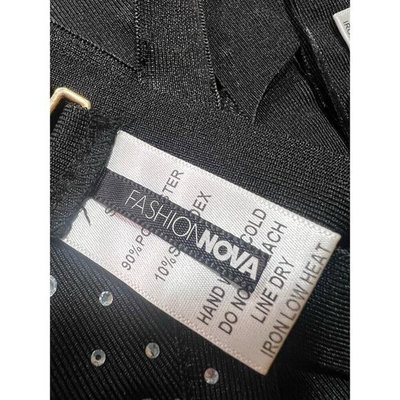 Fashion Nova icy girl Sparkly Black Swimsuit - Size Large - Excellent - Picture 8 of 8